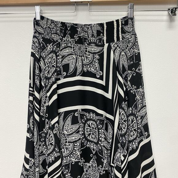 Y2K Style Black White Fairy Grunge Hippie Fairycore Asymmetric Midi Skirt Stage - Picture 5 of 9